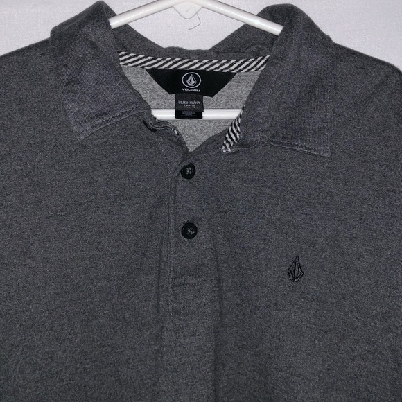 Kid's Volcom Grey Polo Shirt - Picture 4 of 6